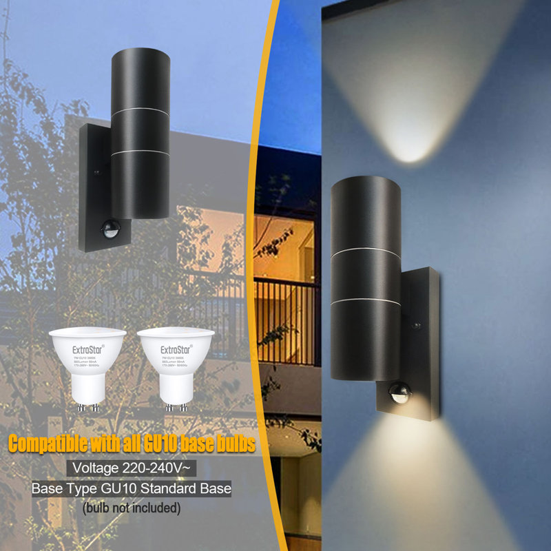 2 - Bulb Outdoor Sconce, Matte Black