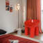 Chaise longue simple en fibre de verre simple rouge