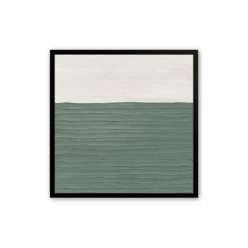 16 "x 16" texturé, échos d'émeraude v2, impression, H 21,5 po x l 21,5 po x P 1,25 po, Cadre noir satiné