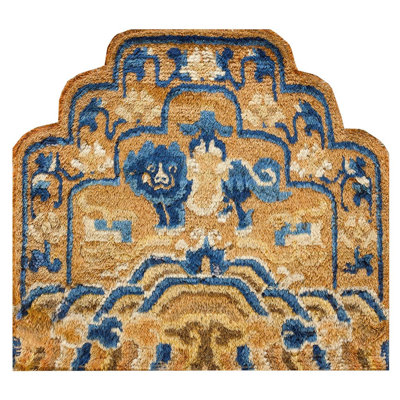 Antique Ningxia Chinese Allover Yellow 1800s Rug