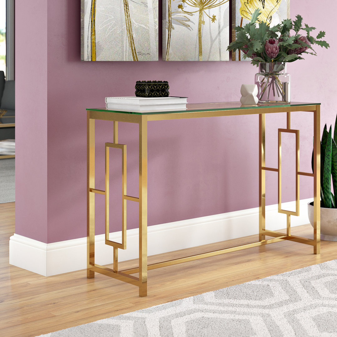 Gannon 47'' Glass Top Console Table Ivy Bronx 
