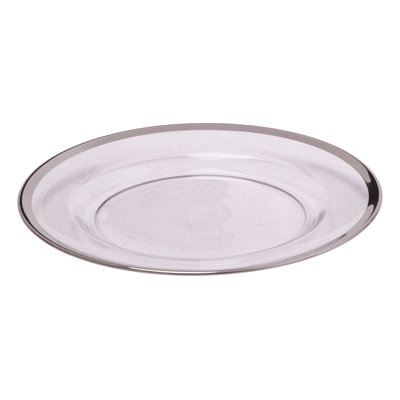Ida Glass Dinner Plate With Silver Rim