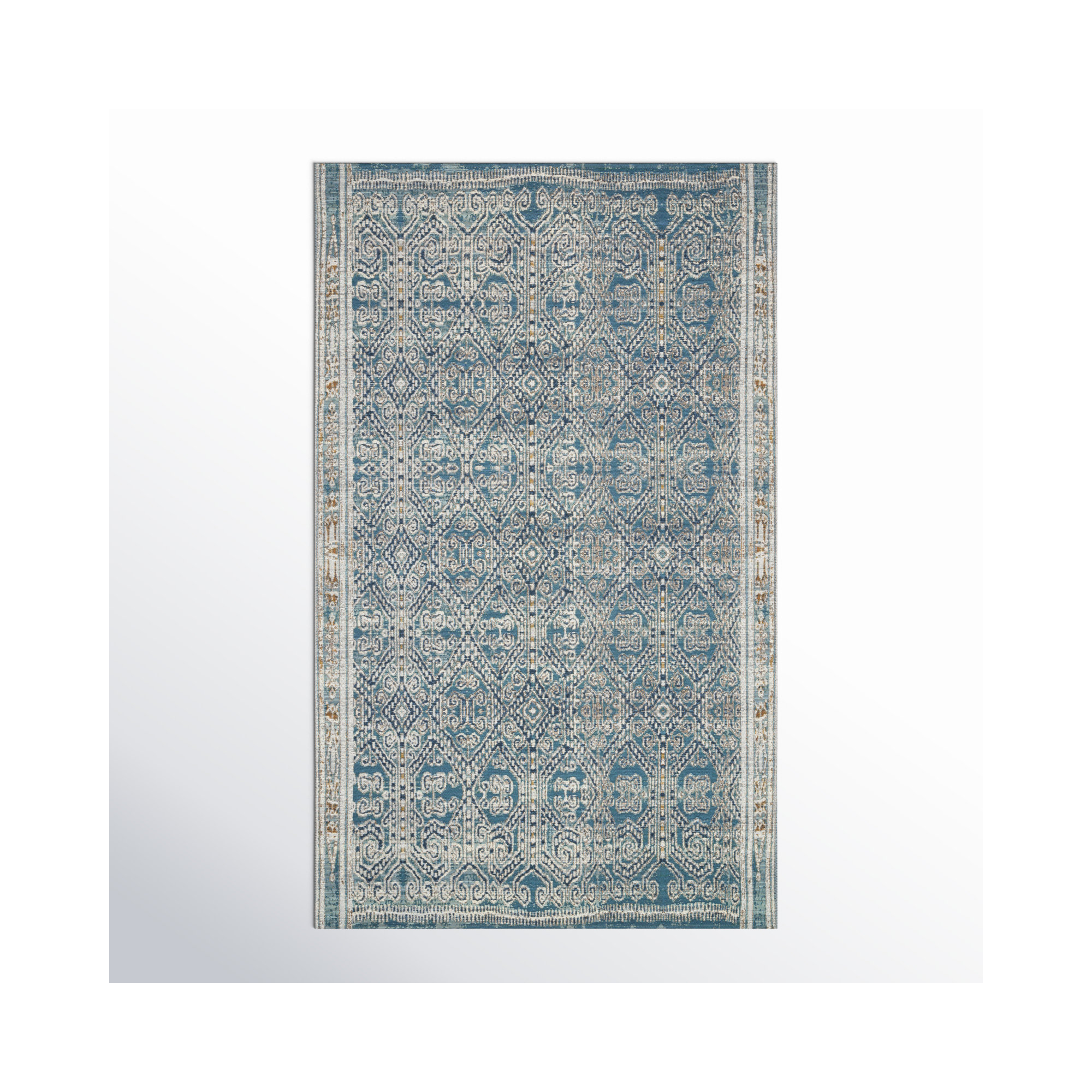 Davana Blue Indoor/Outdoor Rug, Rectangle 2'5" x 4'