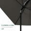 Parasol de marché d'extérieur de 6,5 pi x 10 pi avec manivelle et inclinaison à bouton-poussoir Outsunny