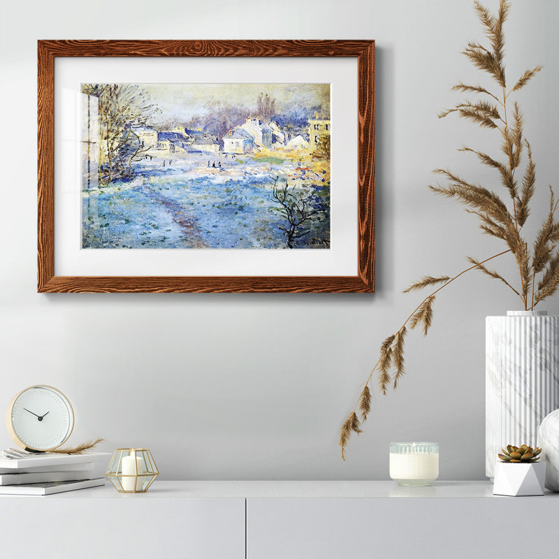 Givre blanc, 1875 - reproduction encadrée rustique avec tableau mat, Érable, H 22 po x l 32 po x P 1,5 po