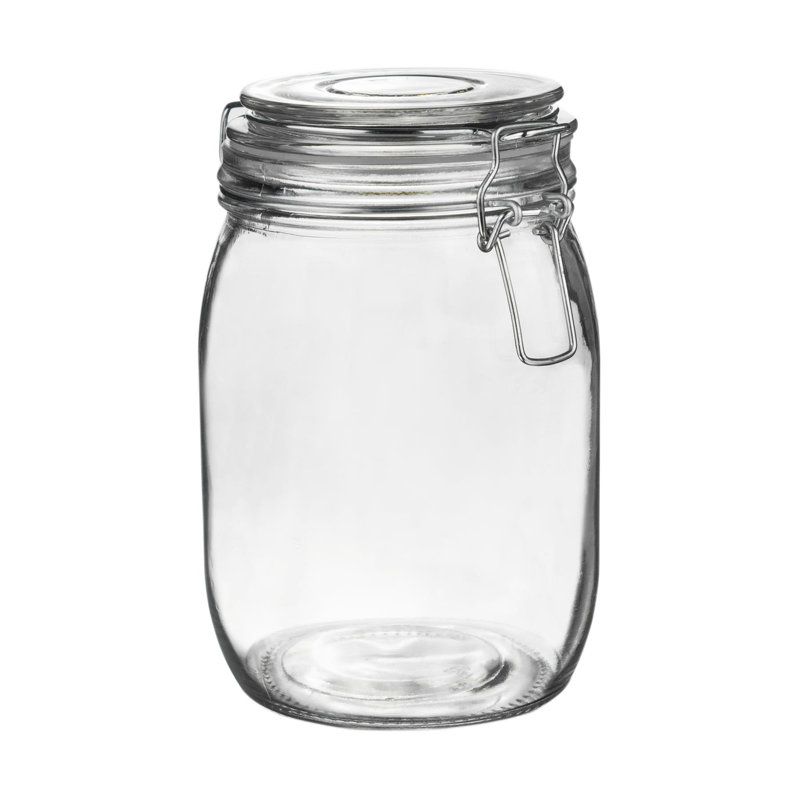 Argon Tableware - Glass Storage Jars with Labels, Clear