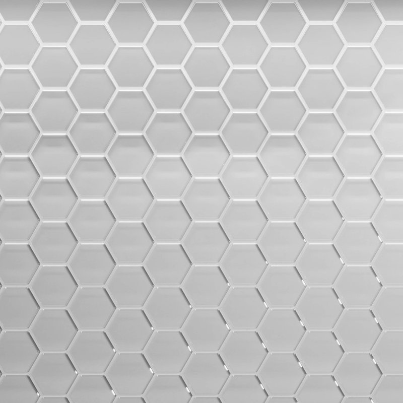 Carreau de mosaïque en verre 3 po 10,25 po x 11,75 po Beehive, Gris brumeux brillant