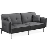 Palmgrass Full 78.5" Wide Linen Tufted Back Convertible Sofa