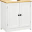 Armoire de salle de bain sous le lavabo en blanc, double porte avec tablette réglable pour rangement mural intelligent