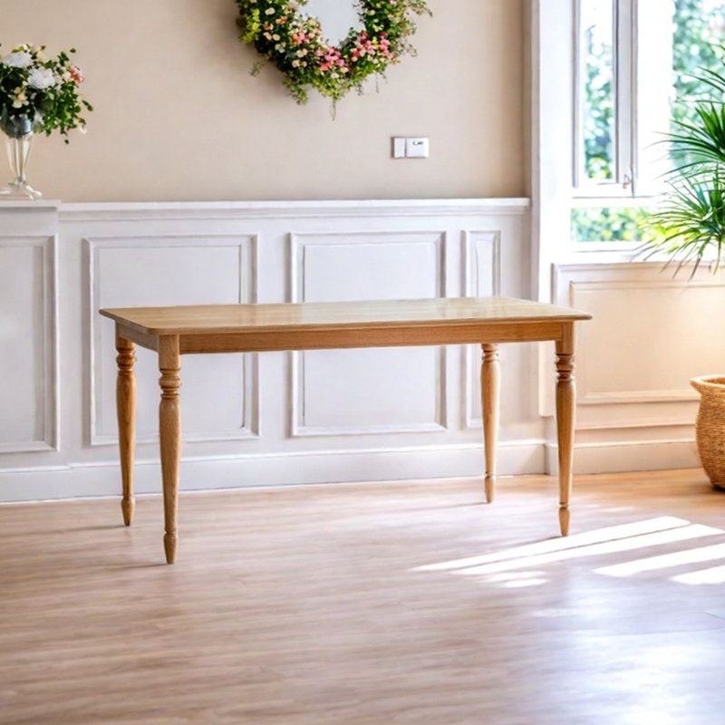 Solid wood oak dining table, 29.53”H x 78.74”L x 31.5”W
