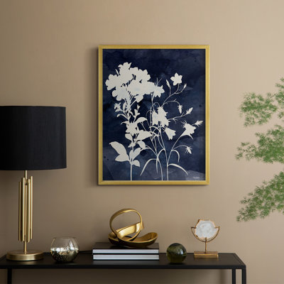 Indigo Botanical II Revisited Framed Print - Solid Wood