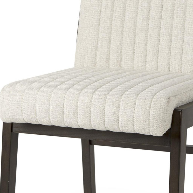 Chaise d'appoint de salle à manger en tissu crème et brun
