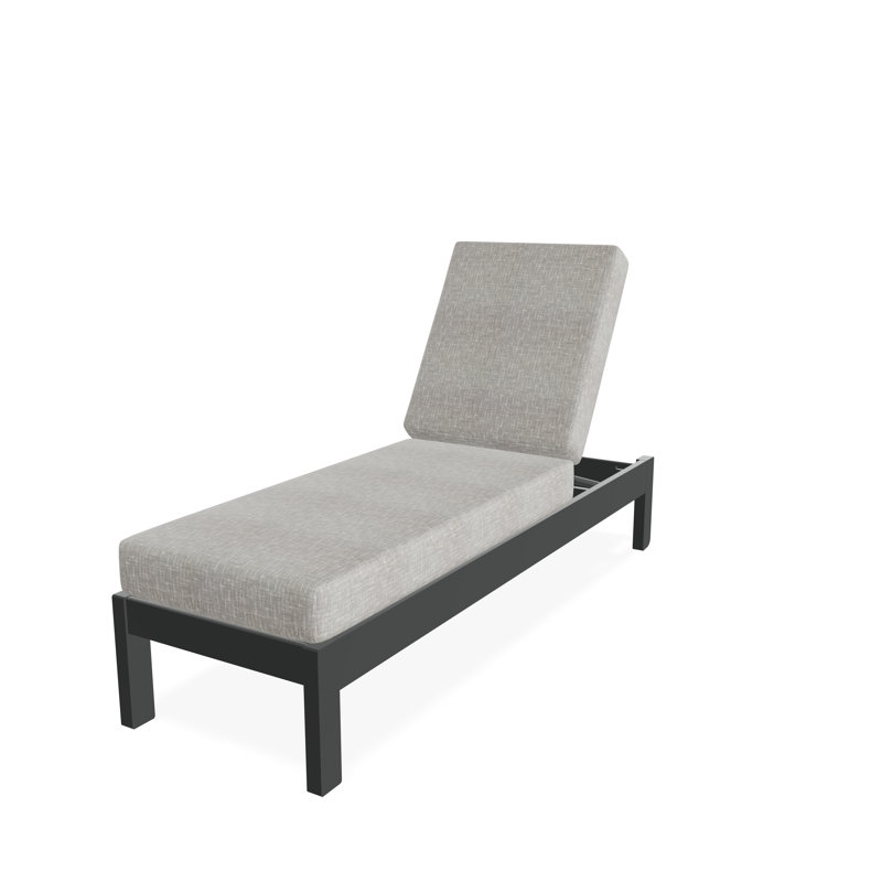 Chaise longue sans accoudoirs en polyester à 3 positions Leeward, Étain, Graphite