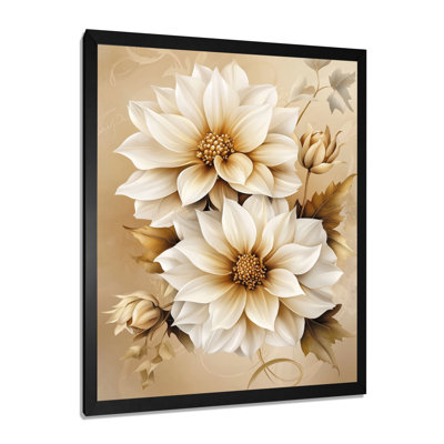 Vintage Dahlias Serene Garden - Dahlia Canvas Print