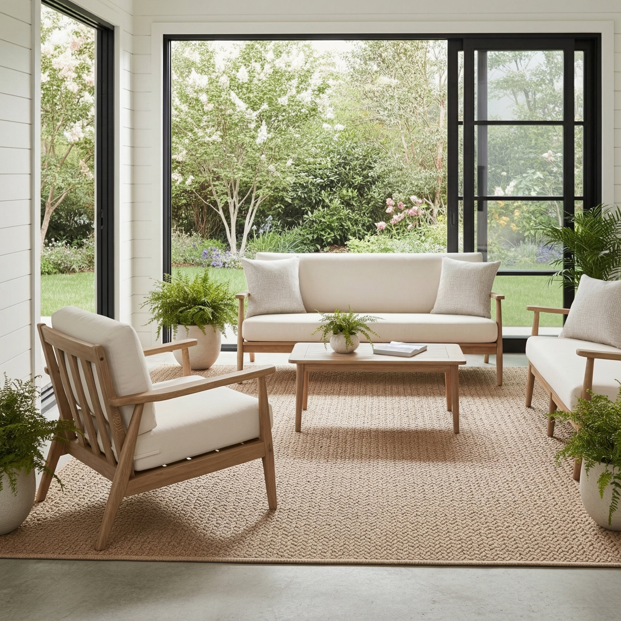 Cullen Handmade Flatweave Indoor/Outdoor Area Rug in Light Tan, Rectangle 4' x 6'