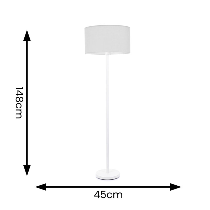 Romeir 148cm Matte Traditional Floor Lamp, Grey, No