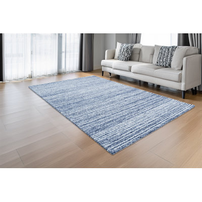 Tapis performance touffeté à la main Tuscany Villa - bleu marine - 9 pi 3 po x 13 pi 3 po