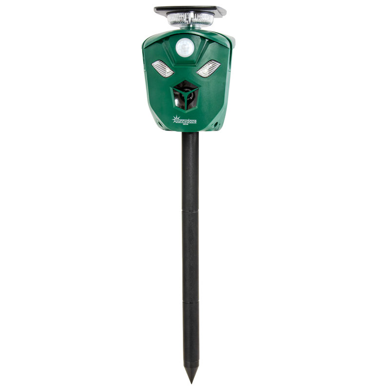 360-Degree Solar Ultrasonic Animal Repeller with Mounting Pole