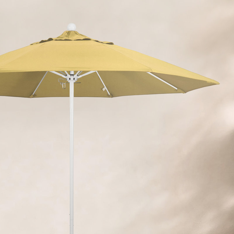 Parasol de marché 9 pi Maria, Blanc, Toile toile Sunbrella® blé