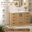 Meuble-lavabo 48 po en chêne clair. Armoire de rangement abondante - 2 portes à fermeture douce et 9 tiroirs