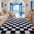 Plush Checkered Shag Area Rug - Soft Fluffy Black White Grid Fleece Carpet for Living Room, Bedroom, Dry-Clean Only, High-Pile Shaggy Rug with Modern Checkerboard Pattern, Cozy Non-Slip Floor Decor for Contemporary Home Spaces-60246644-58974495