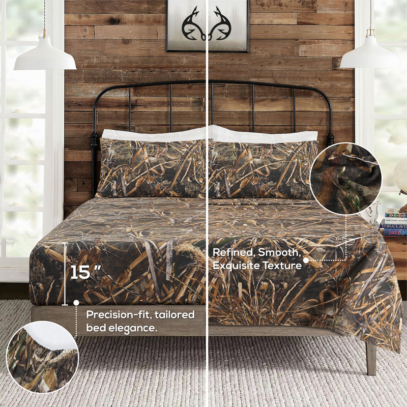 Realtree Max-5 Camouflage Bed Sheets - Camo Bedding - Premium Microfiber Super Soft Hunting Sheet Set - Machine Washable Outdoor Bedding Set