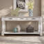 Console - 63 po - Long - Bois - avec 3 tiroirs et 1 tablette inférieure - Blanc antique - pour le vestibule