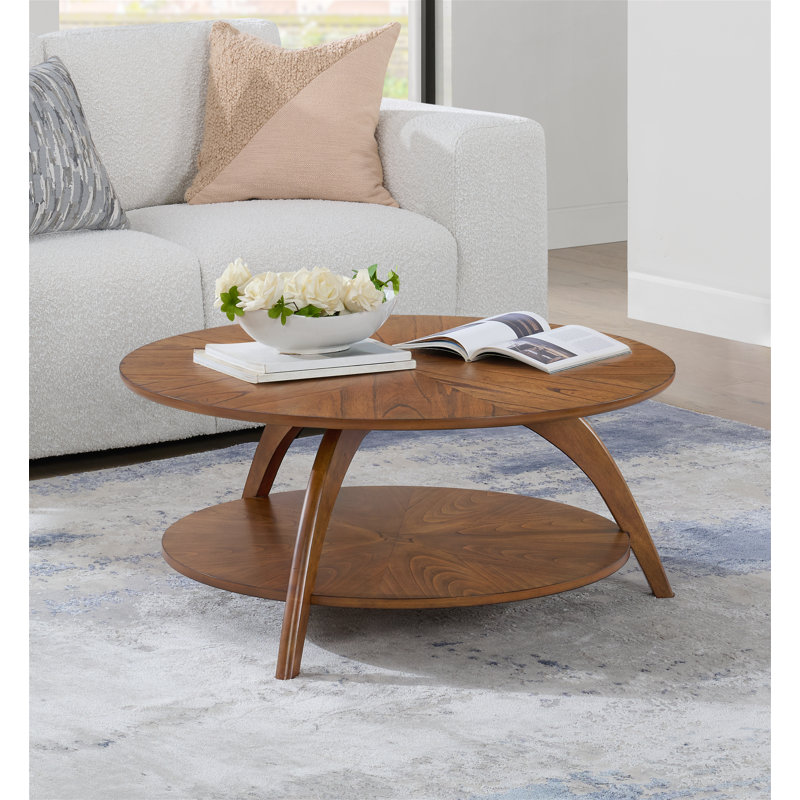 Atreu Wood Coffee Table with Storage, Cinnamon