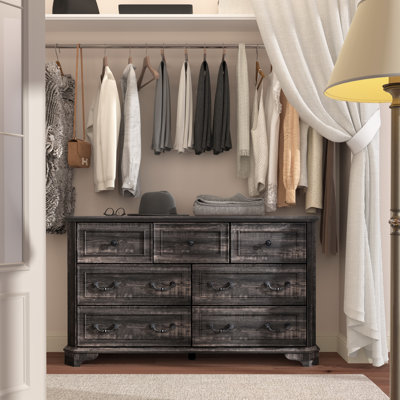 Commode de rangement 54 po à 7 tiroirs pour chambre à coucher