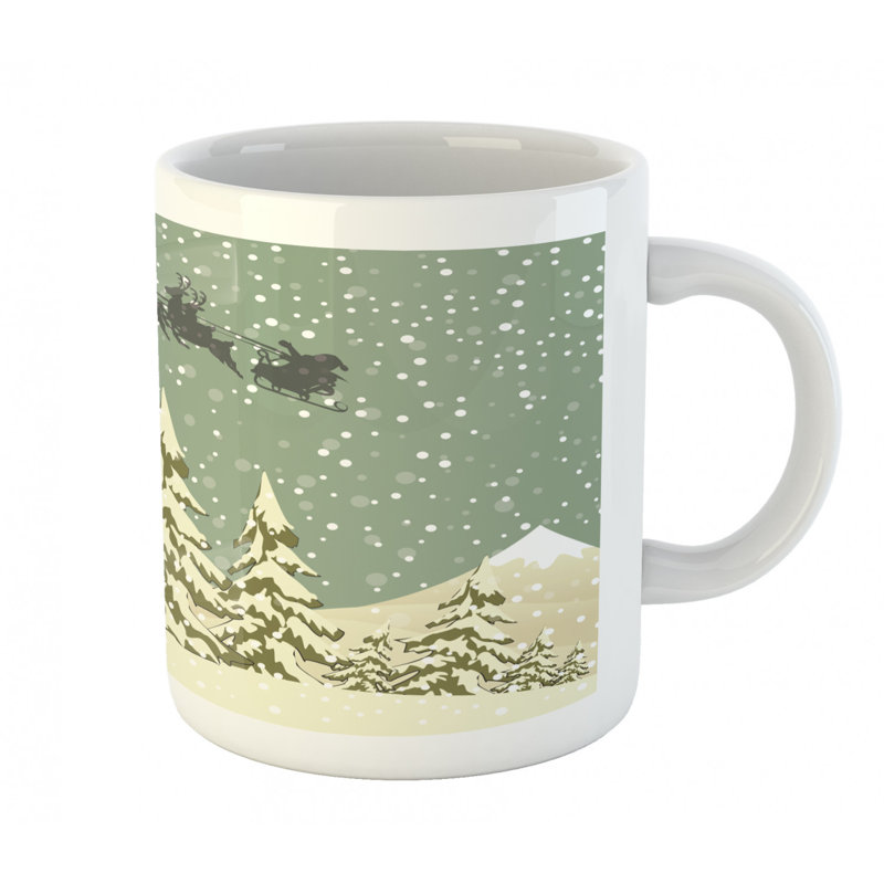 Grande tasse à café père noël volant père noël