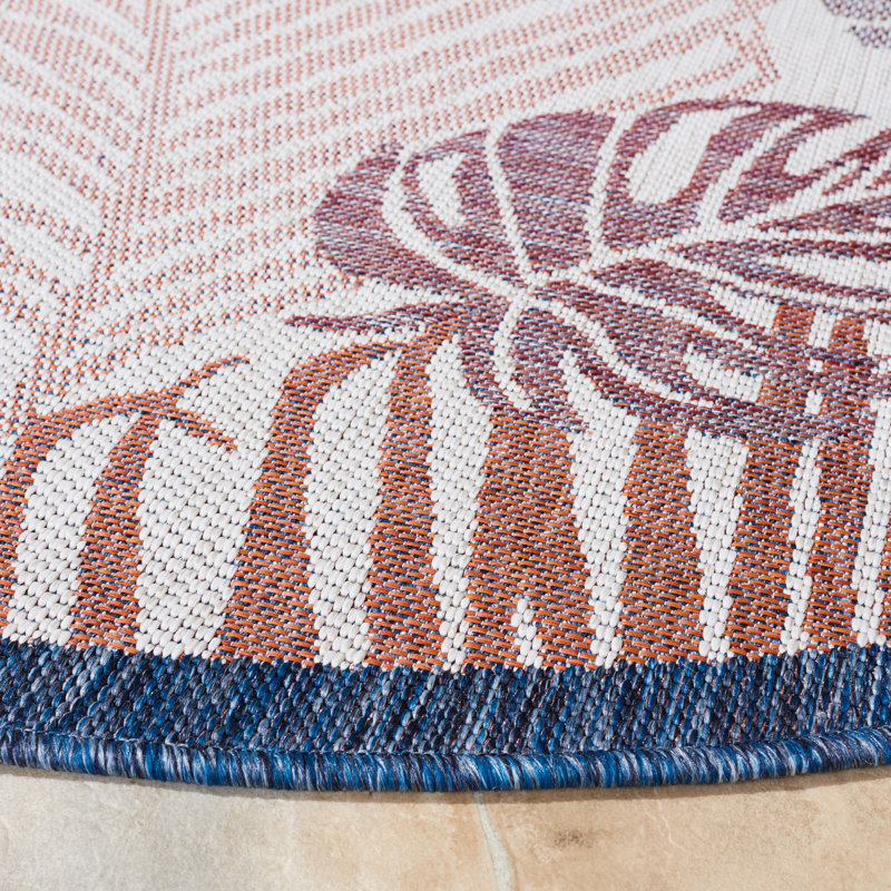 Hutter Performance Floral Indoor/Outdoor Area Rug, Round 6'7"
