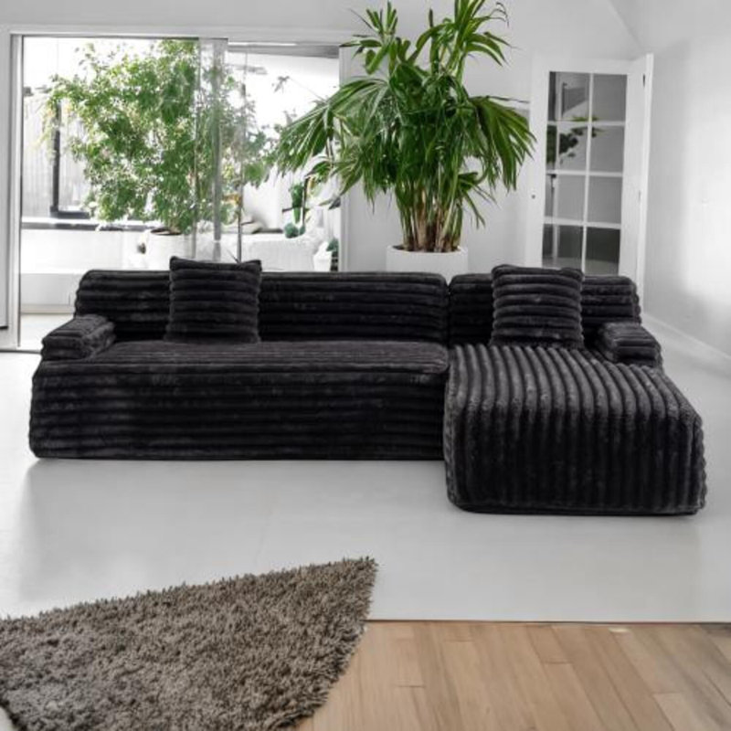 Canapé modulaire Boneless Polyvalent, Noir, noir, noir, noir