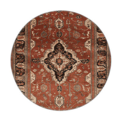 Persian Brown Indoor and Outdoor Area Rug