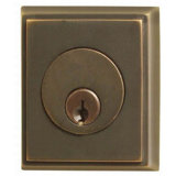 Rectangular Single Cylinder Deadbolt For 1-3/8" To 2-1/8" Door Pewter Finish