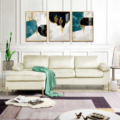 Tieson 101.2'' Velvet Sofa