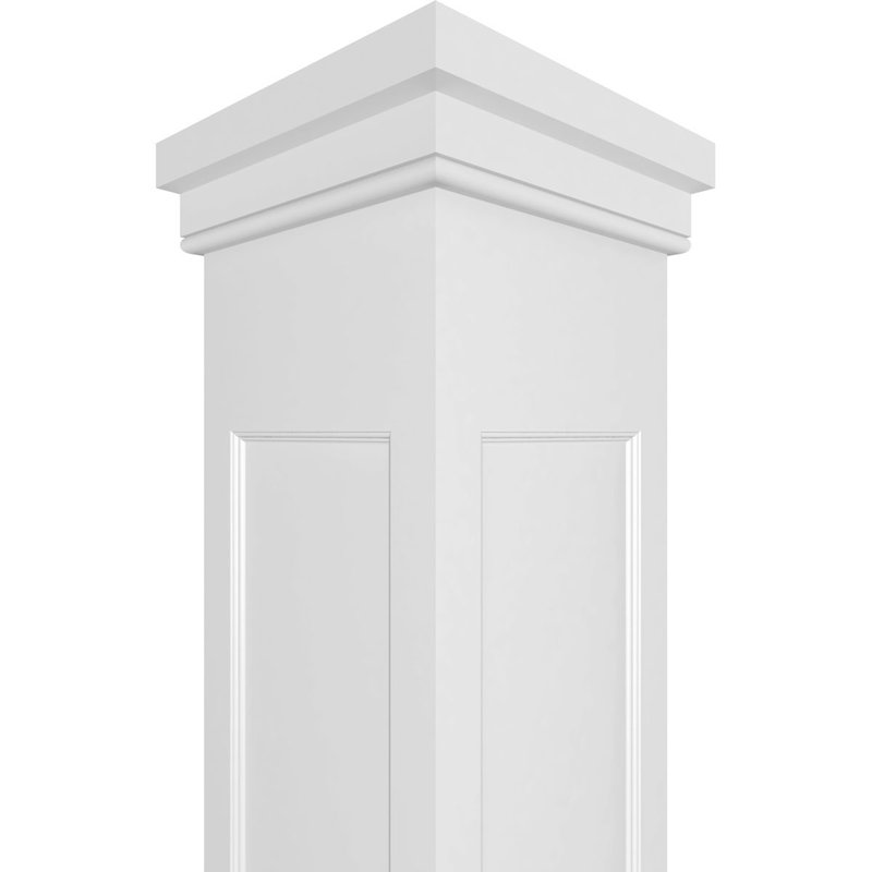 Ensemble de colonnes à panneau encastré en PVC Craftsman Classic Square, H 96 po x l 7,63 po
