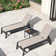 Deccani 64.17" Long Quilted Reclining Chaise Lounge Set with Table