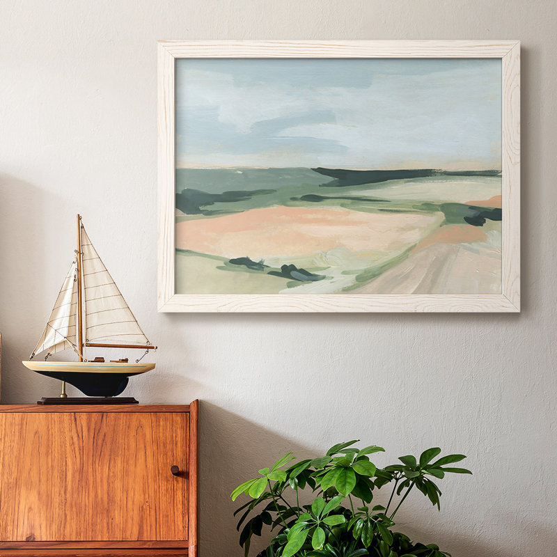 «Pastel Plains I», toile tendue avec châssis rustique, Blanc, H 26 po x l 38 po x P 1,5 po