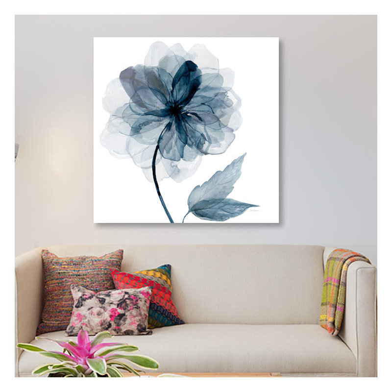Indigo Bloom I by Carol Robinson - Painting on Canvas, 93.98 cm H x 93.98 cm W x 1.91 cm D, No Frame
