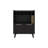 Vance 40" High Bar Cabinet with Six Bottle Cubbies, Two Double Door Cabients, Four Shelves, Living Room, Wine Rack, Liquoar Cabient Dark Wengue