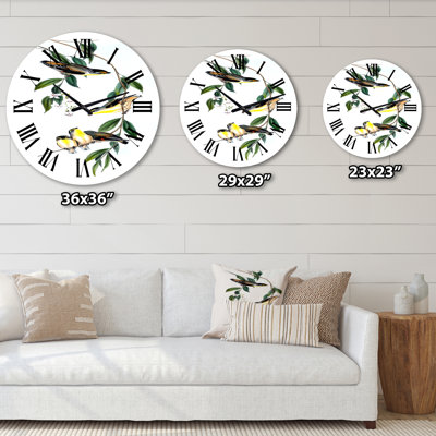 Vintage Bird III - Horloge murale traditionnelle