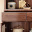 Buffet en noyer massif et verre manufacturé brun noisette-1567575454
