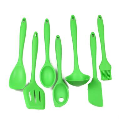 Fox Run Silicone Cooking Utensil Set, 5-Pieces, Blue, Wooden