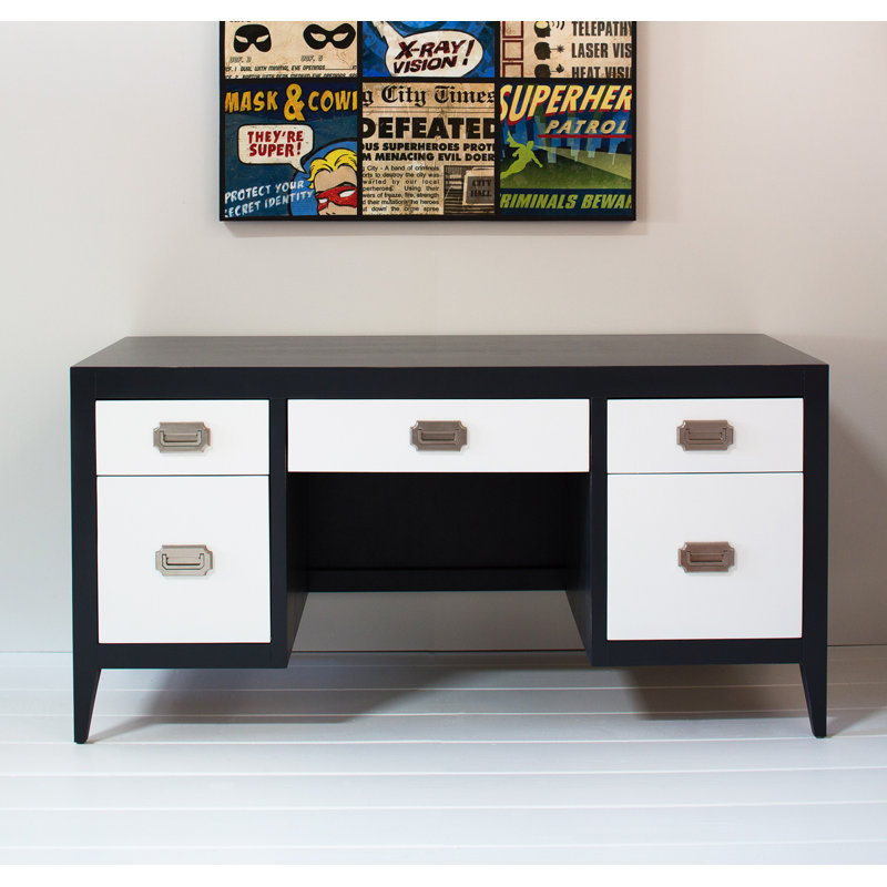 Devon Writing Desk, White/Black