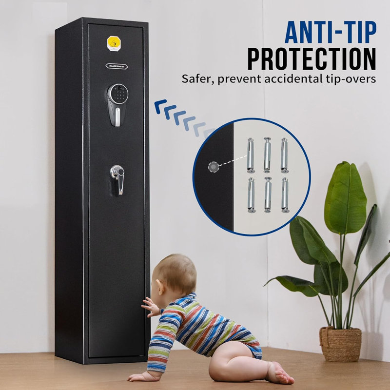 Gun Safe Lock, Digital Quick Access Fingerprint Gun Cabinet Pro-SF0104 Dual Alarm
