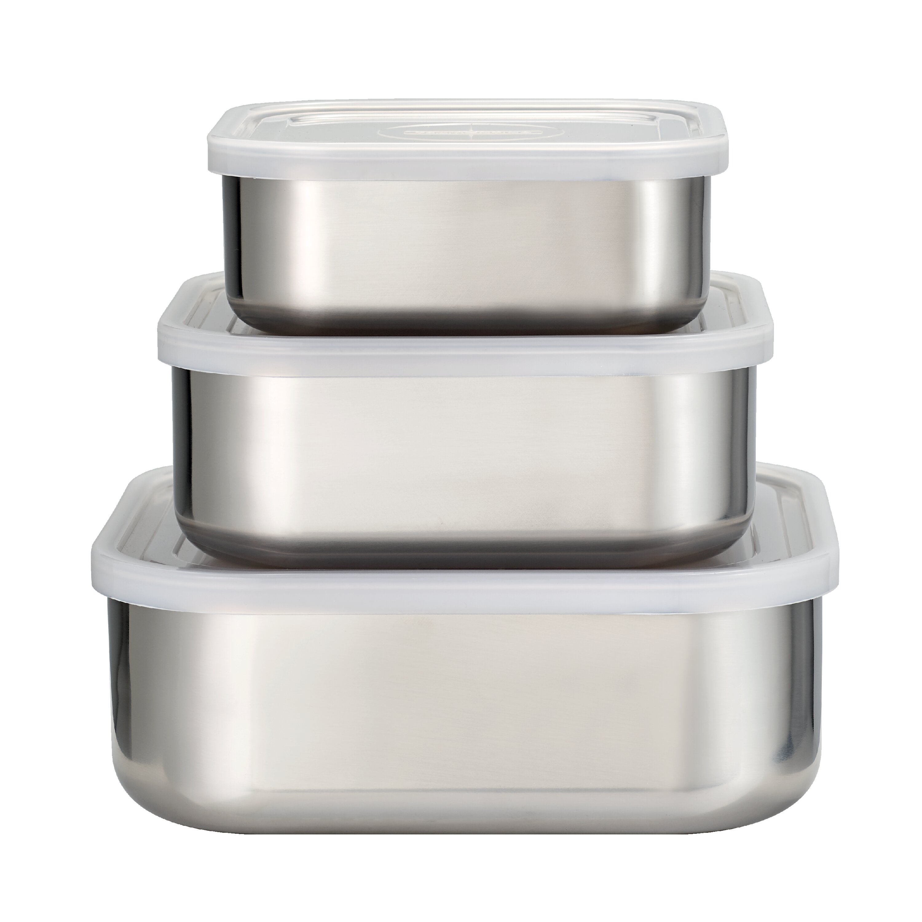 5 Pcs Stainless Steel Container with Lids - Stackable Canisters Sets for  The Kitchen - Refrigerator Organizing Containers Container Storage Mixing