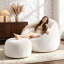 Fauteuil à billes surdimensionné à compression avec repose-pieds, canapé à billes en microfibre-234198210
