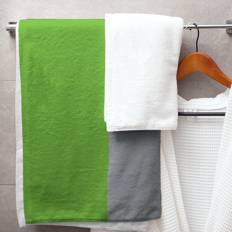 Bath Towel, Green/Gray/Prussian Blue