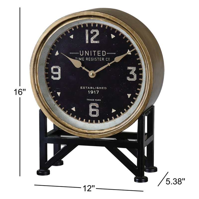 Analog Metal Quartz Movement / Crystal Tabletop Clock in