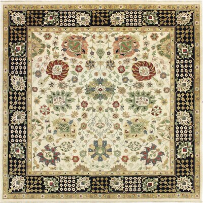 Handmade And Hand-knotted Indo Zigler Md-21 Ivory-black Oriental Rug -  Charlton HomeÂ®, 8BAAC82F6BAE4DC193EEF9C0A963F814